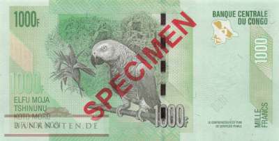Kongo, Demokratische Republik - 1.000  Francs - SPECIMEN (#101dS_UNC)