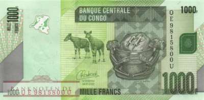 Kongo, Demokratische Republik - 1.000  Francs (#101d_UNC)