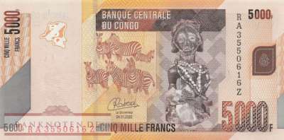 Kongo, Demokratische Republik - 5.000  Francs - Ersatzbanknote (#102dR_UNC)