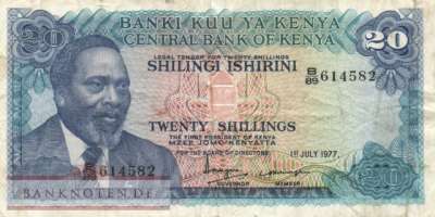 Kenia - 20  Shillings (#013d_F)