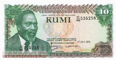 Kenia - 10  Shillings (#016_UNC)