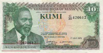Kenya - 10  Shillings (#016_VF)