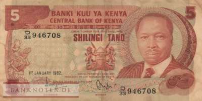 Kenia - 5  Shillings (#019b_F)