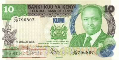 Kenya - 10  Shillings (#020b_UNC)