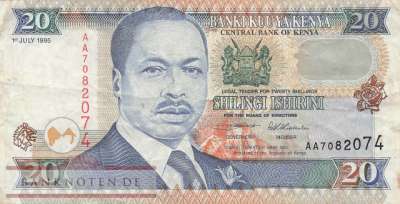 Kenia - 20  Shillings (#032_F)