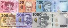 Kirgistan: 20 - 1.000 Som (6 banknotes)