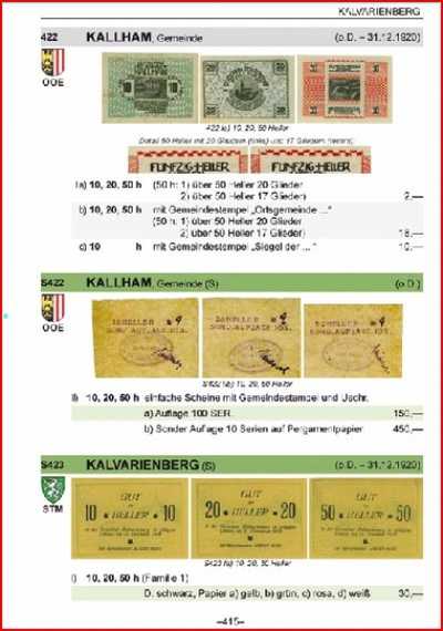 Katalog des österreichischen Notgeldes 1914-1924