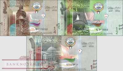 Kuwait: 1/4 - 1 Dinar (3 Banknoten)