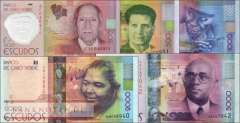 Cape Verde: 200 - 5.000 Escudos (5 banknotes)