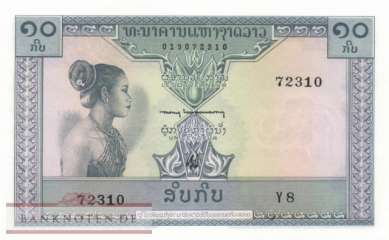 Laos - 10  Kip (#010b_UNC)