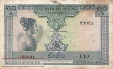 Lao - 10  Kip (#010b_F)