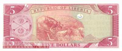 Liberia - 5  Dollars (#021_UNC)