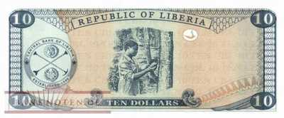 Liberia - 10  Dollars (#022_UNC)