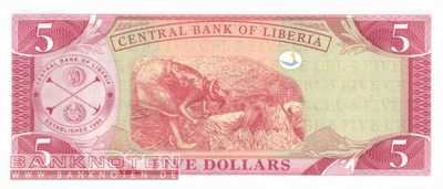 Liberia - 5  Dollars (#026a_UNC)