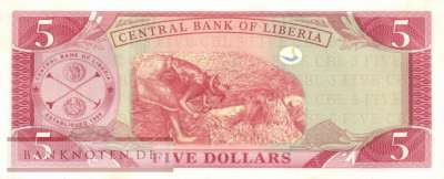 Liberia - 5  Dollars (#026b_AU)
