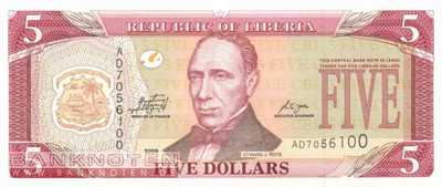 Liberia - 5  Dollars (#026e_UNC)