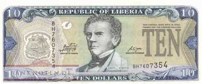 Liberia - 10  Dollars (#027f_UNC)