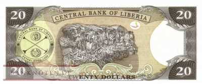 Liberia - 20  Dollars (#028a_UNC)