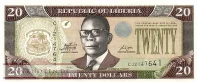 Liberia - 20  Dollars (#028g_UNC)