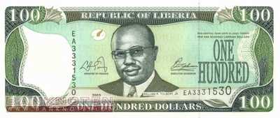 Liberia - 100  Dollars (#030a_UNC)