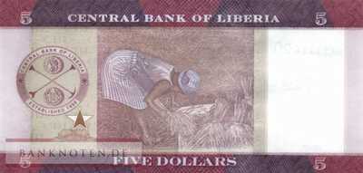 Liberia - 5  Dollars (#031a_UNC)