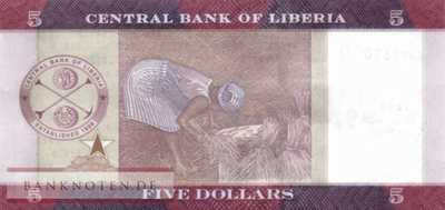 Liberia - 5  Dollars (#031b_UNC)