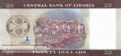 Liberia - 20  Dollars (#033b_UNC)