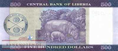 Liberia - 500  Dollars (#036a_UNC)