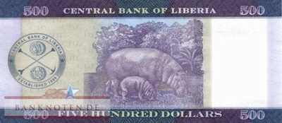 Liberia - 500  Dollars (#036b_UNC)