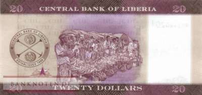 Liberia - 20  Dollars (#039a_UNC)