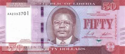 Liberia - 50  Dollars (#040a_UNC)