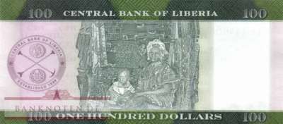 Liberia - 100  Dollars (#041a_UNC)