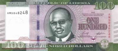 Liberia - 100  Dollars (#041b_UNC)