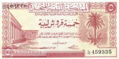 Libyen - 5  Piastres (#005_XF)