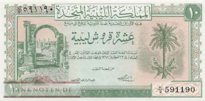 Libya - 10  Piastres (#006a_UNC)