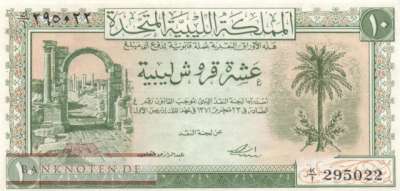 Libyen - 10  Piastres (#006a_XF)