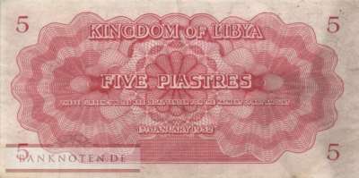 Libyen - 5  Piaster (#012_VF)