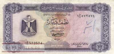 Libyen - 1/2  Dinar (#034b_F)