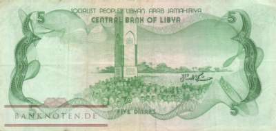 Libya - 5  Dinars (#045a_F)