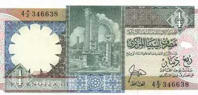 Libya - 1/4  Dinar (#052_UNC)
