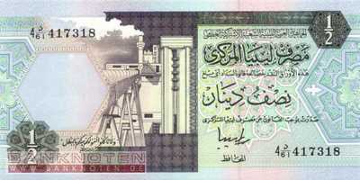 Libyen - 1/2  Dinar (#058c_UNC)