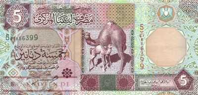 Libyen - 5  Dinars (#065a_XF)
