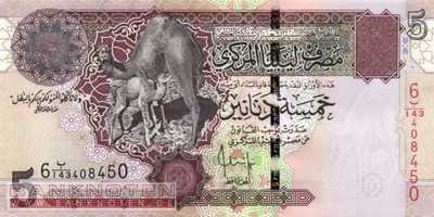 Libya - 5 Dinars (#069b_UNC)