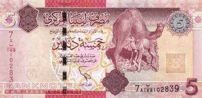 Libyen - 5  Dinars (#077_UNC)