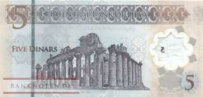 Libyen - 5  Dinars (#086b_UNC)