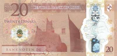 Libyen - 20  Dinars (#087_UNC)