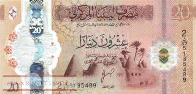 Libyen - 20  Dinars (#087_UNC)