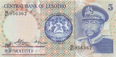Lesotho - 5  Maloti (#005a_UNC)