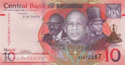 Lesotho - 10  Maloti (#026b_UNC)