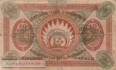 Lettland - 10  Rubli (#004e_VG)